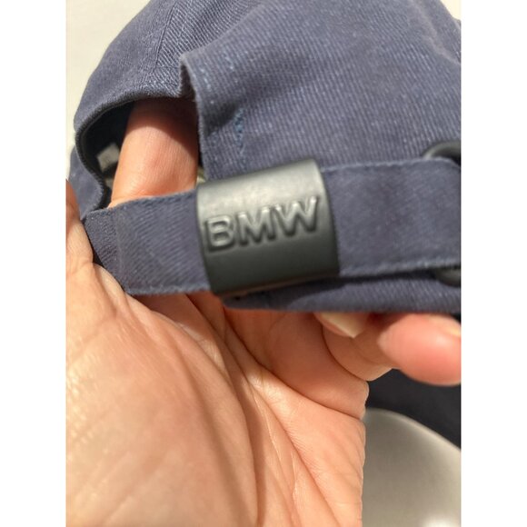 BMW Hat Cap Strap Back Navy Blue Embroidered Lifestyle One Size Mens Car Logo - Picture 3 of 7